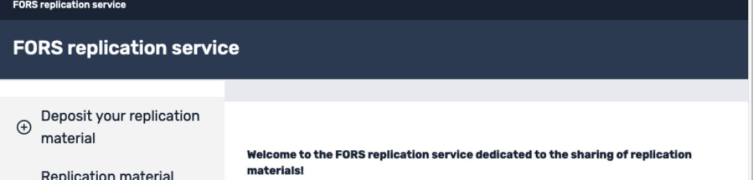 The FORS replication service: our new service for your replication materials